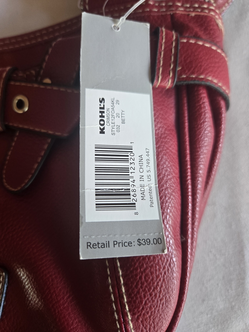 Rosetti Crimson Leatherette Handbag Bag - Picture 14 of 16